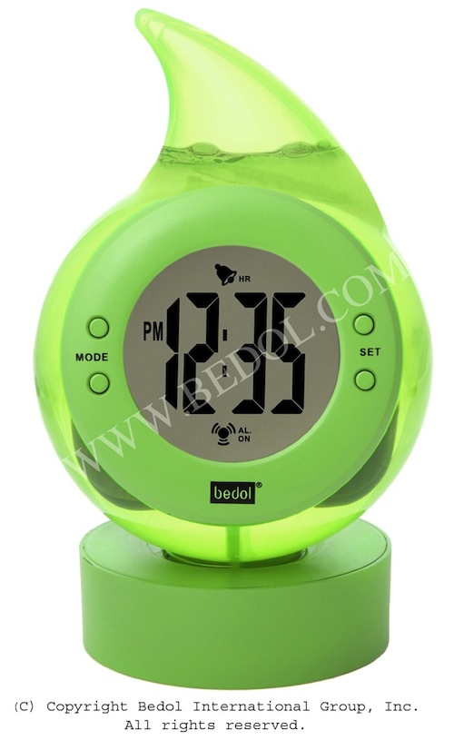 With Digital Alarm Clock Powered By Water, No Batteries Needed