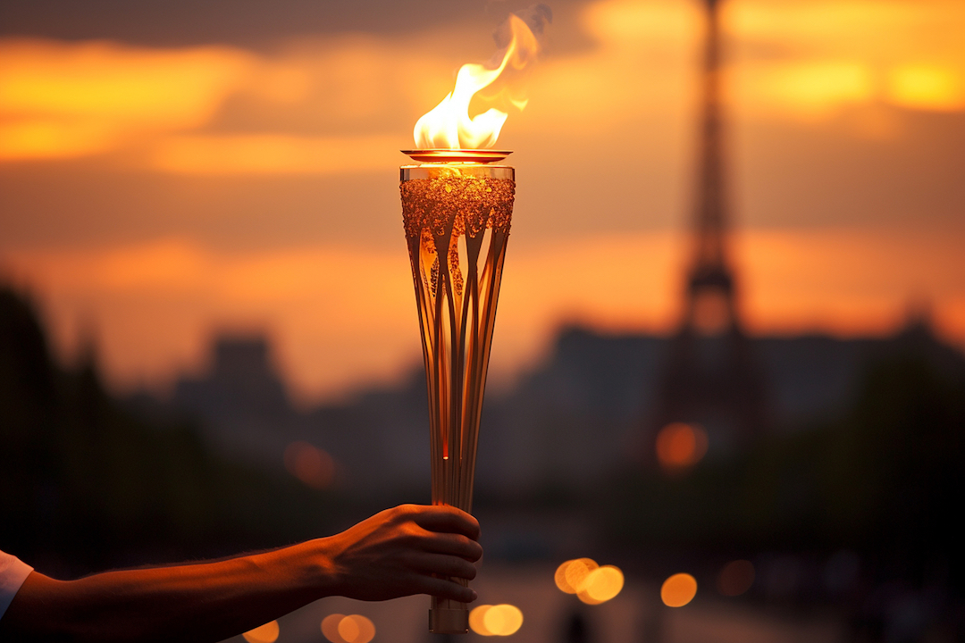 2024-Paris-Olympic-Flame-Carried-By-Kevi