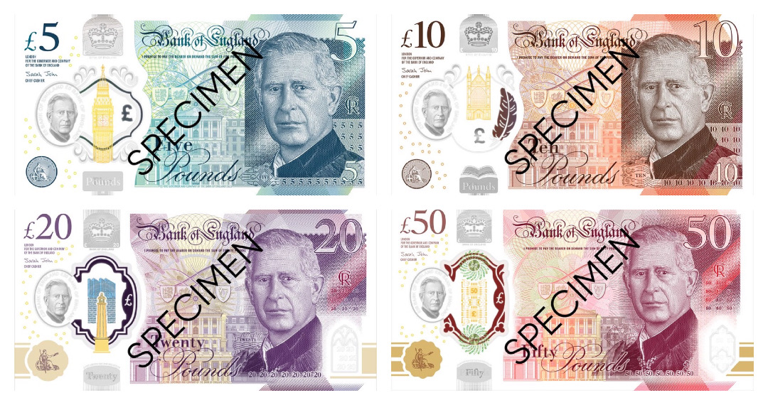 UK Introduces New Banknote Designs Fronted By King Charles III ...