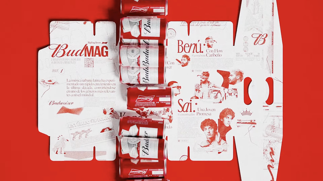 Budweiser oculta revista de música en envases de cerveza