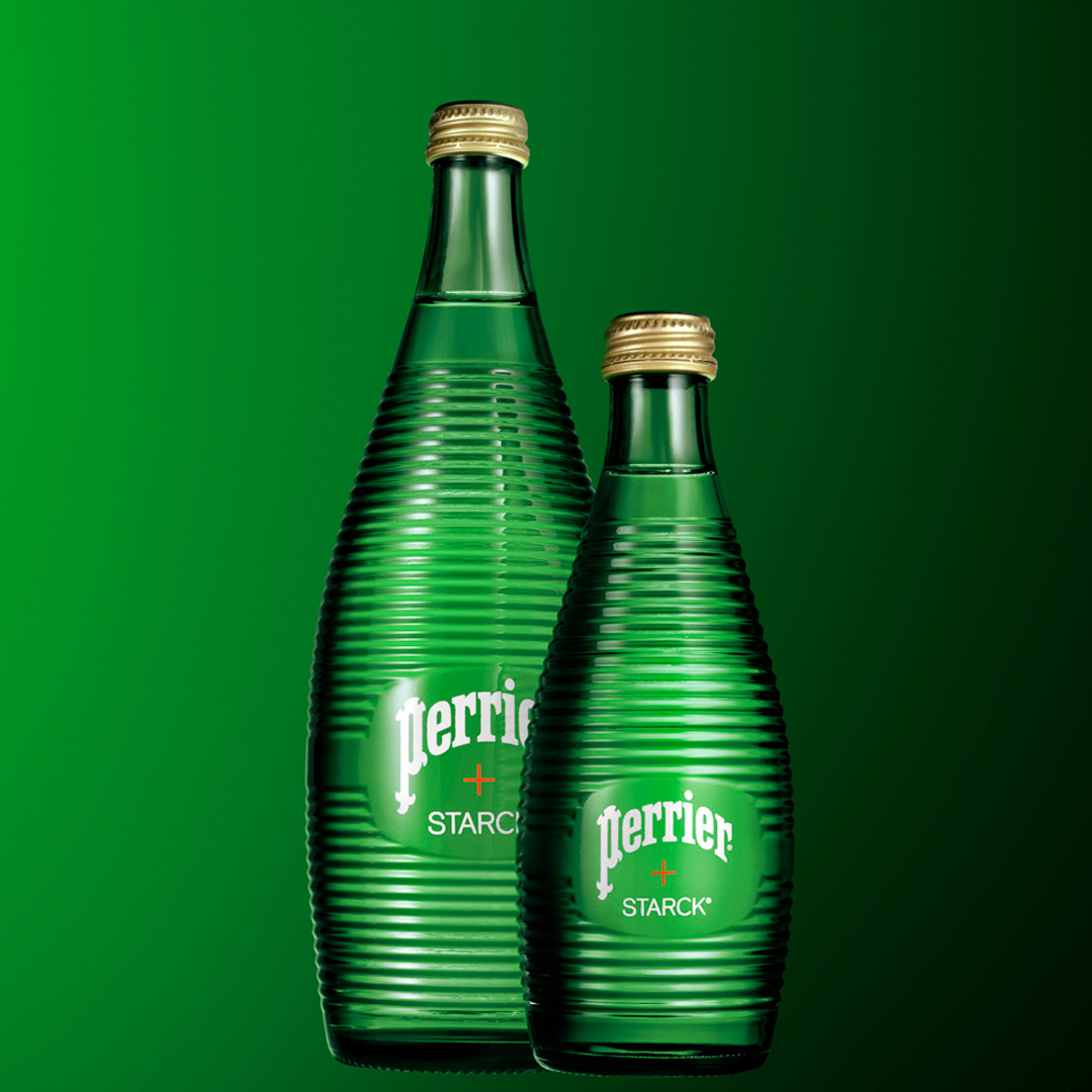 La botella Perrier recibe un cambio de imagen histórico del renombrado diseñador Philippe Starck