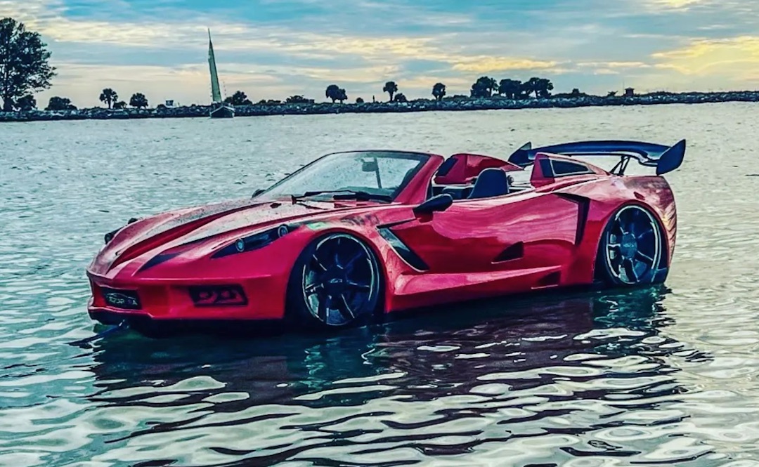 Jet Ski Built Into A Corvette Lets You Ride Over The Ocean In Style