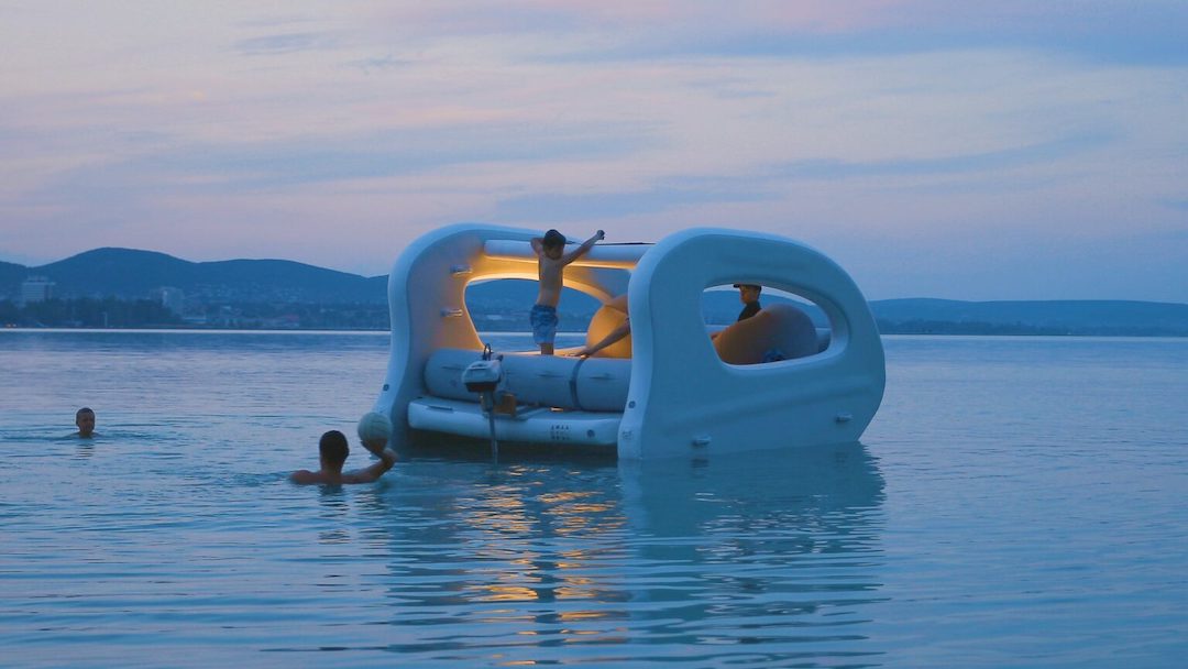 inflatable catamaran 2 story